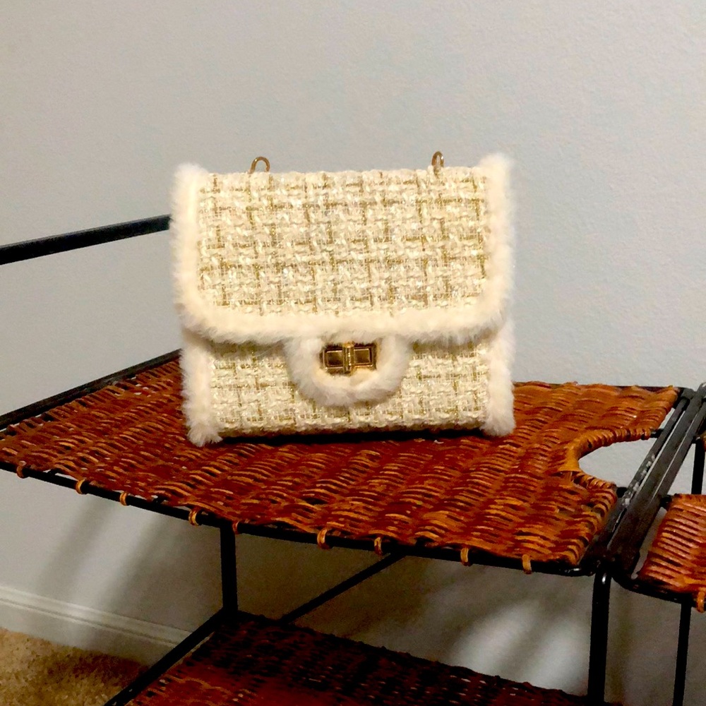 Fluffy White Shoulder Bag